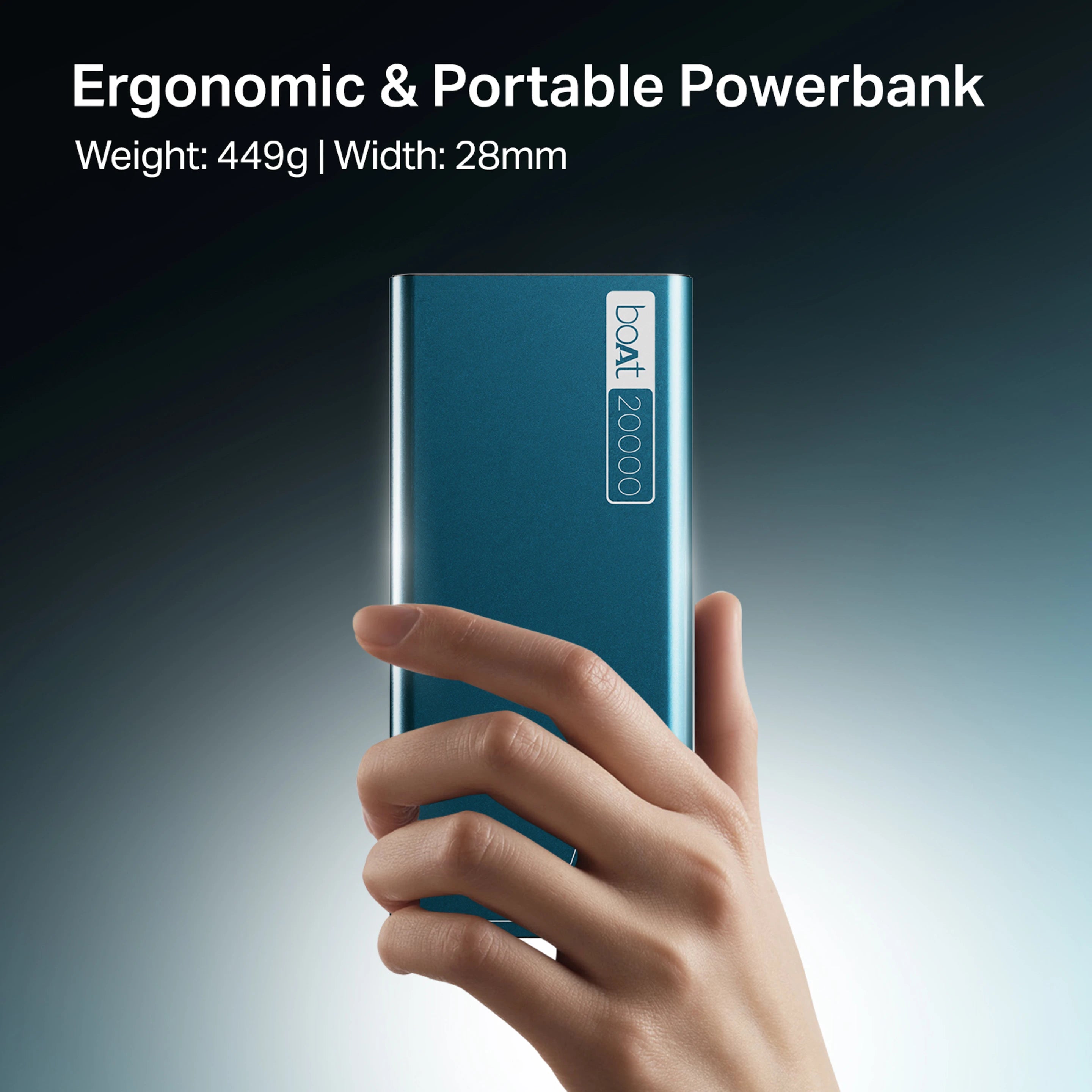boAt 20000 mAh 22.5W Fast Charging Power Bank (Steel Blue)