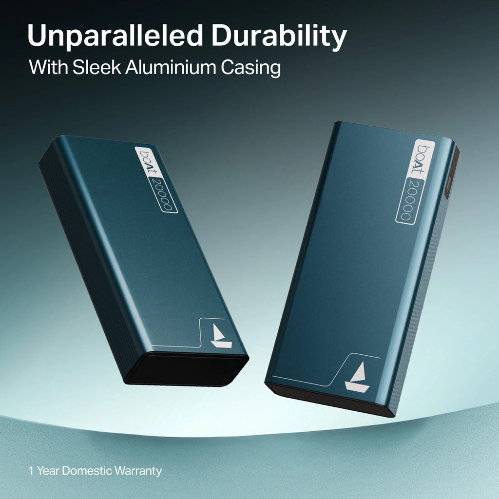 boAt 20000 mAh 22.5W Fast Charging Power Bank (Steel Blue)