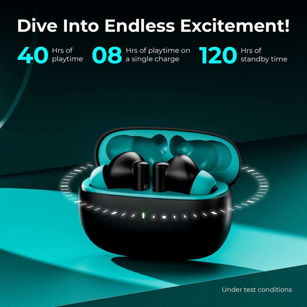 Triggr Ultrabuds N1 Neo ENC Wireless Earbuds | 40H Playback | 13mm Bass Drivers | Fast Charging | Bluetooth 5.3 Black