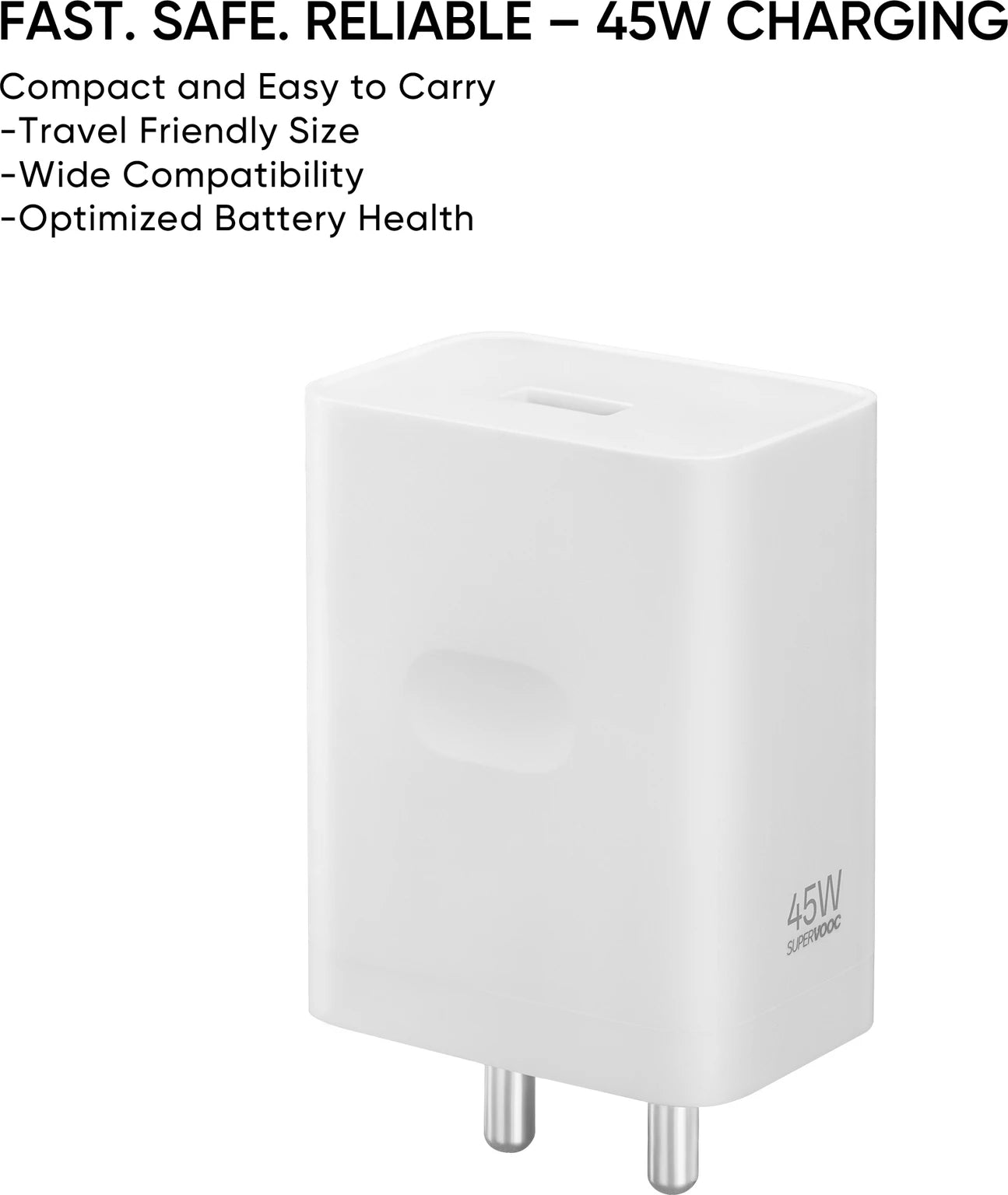 Original 45W SUPERVOOC Charger with Type-C Cable