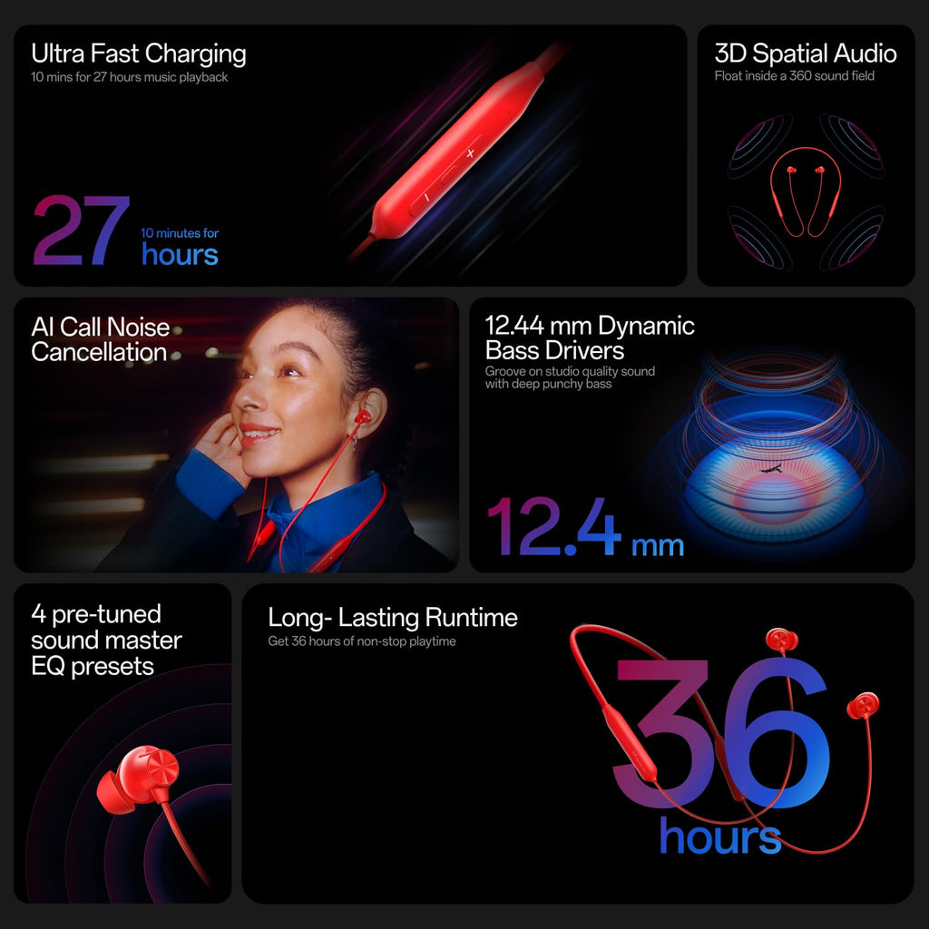 OnePlus Bullets Wireless Z3 in-Ear Neckband mambo midnight