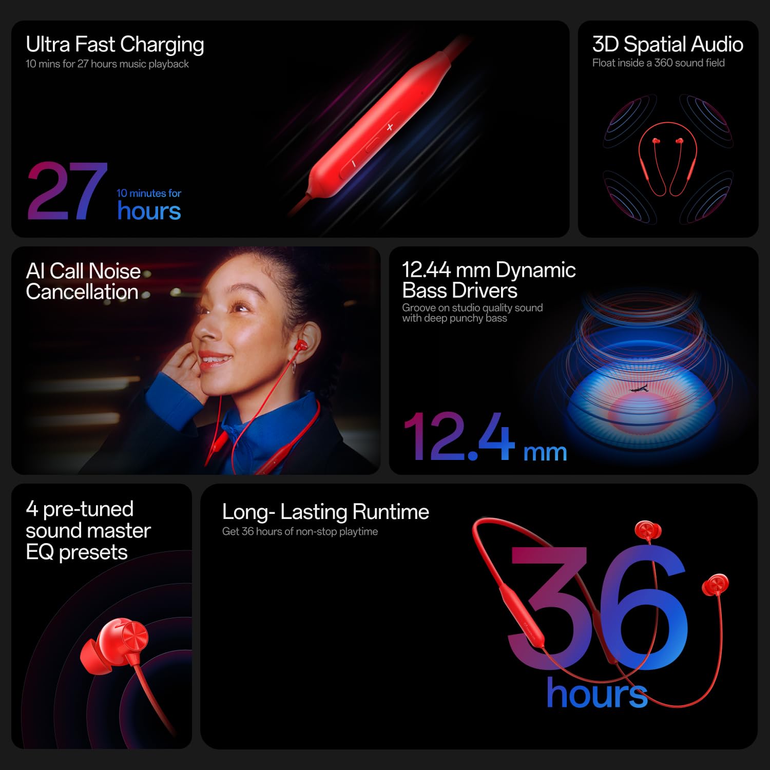 OnePlus Bullets Wireless Z3 in-Ear Neckband mambo midnight
