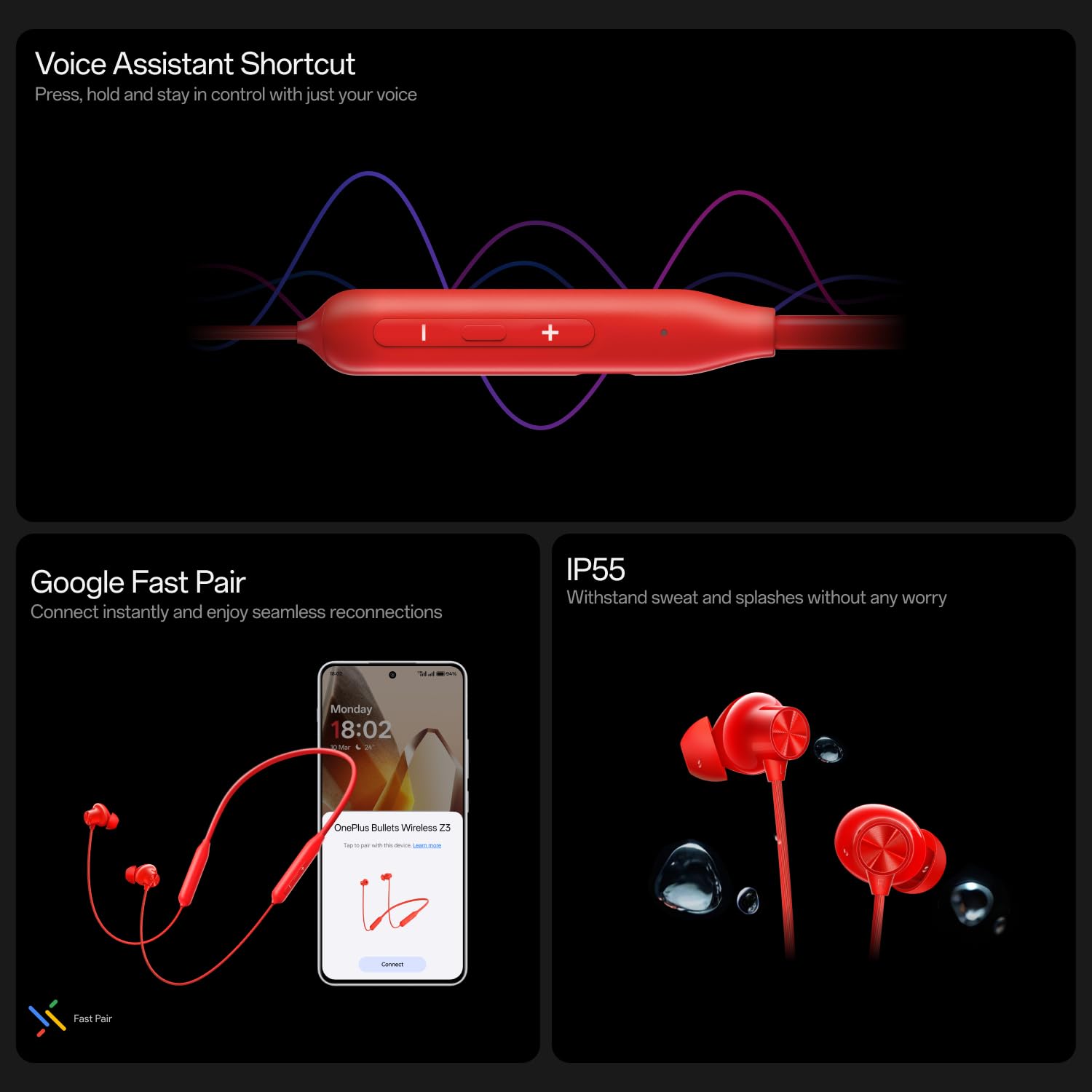 OnePlus Bullets Wireless Z3 in-Ear Neckband mambo midnight