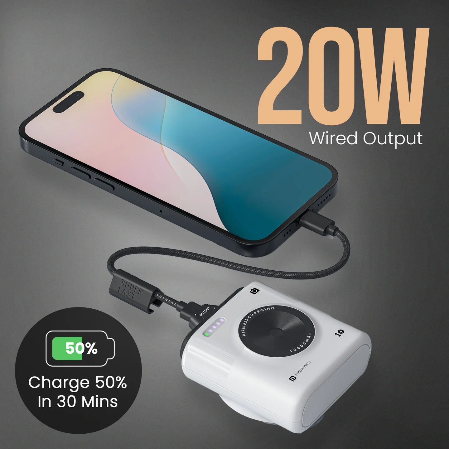 Portronics Moji 10 Power Bank 10000mah