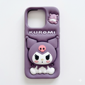 Kuromi 3D Cartoon Silicone Back Cover (Purple)