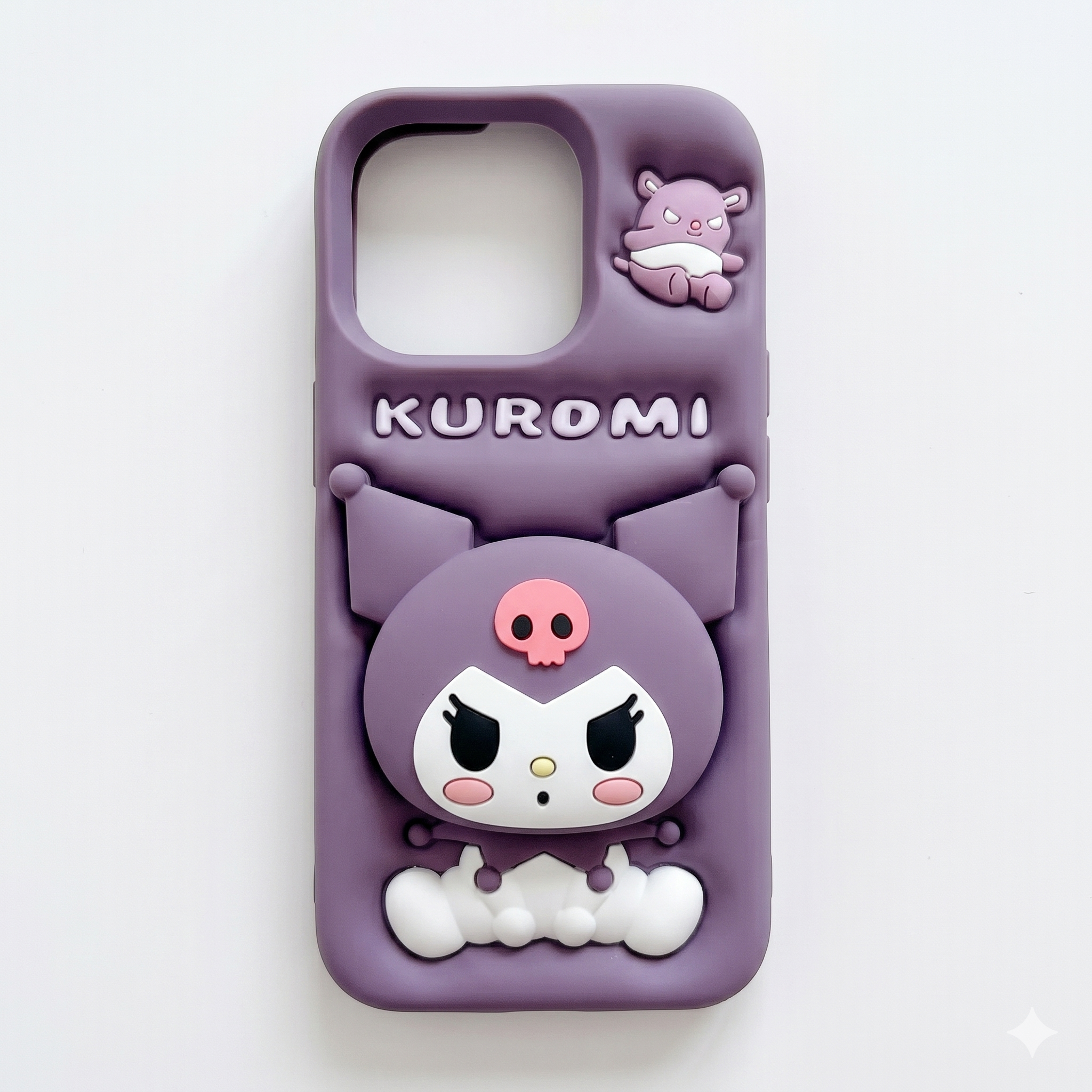 Kuromi 3D Cartoon Silicone Back Cover (Purple)