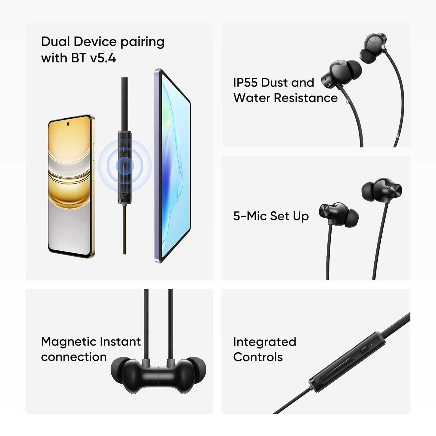 realme Buds Wireless 5 ANC in Ear Bluetooth Headphones black