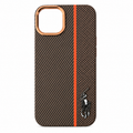 Premium Carbon Fiber Leather Texture Case  with Metal Polo Logo