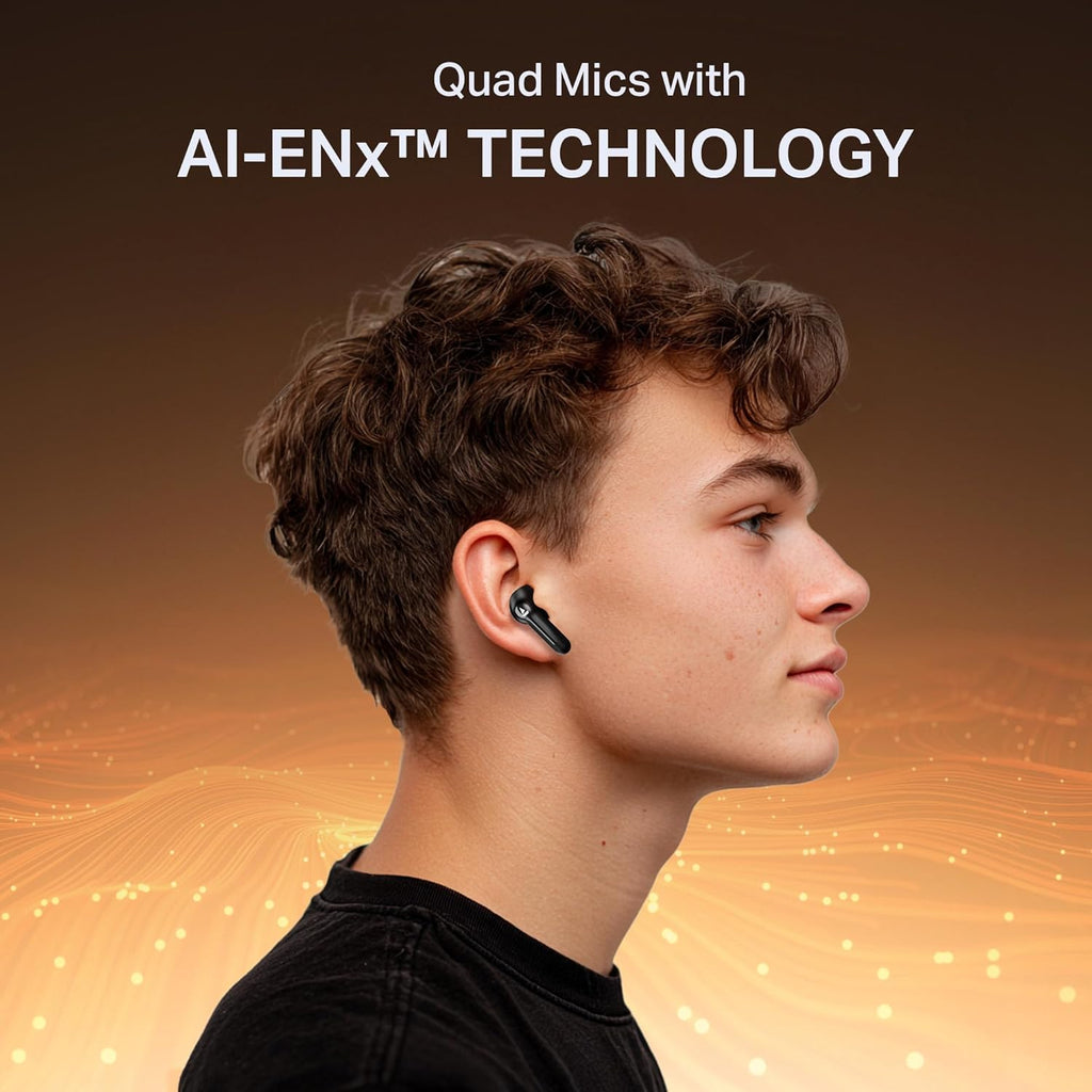 boAt Airdopes Prime 413, 4Mics ENx, 50hrs Battery, Multipoint, App Support, BT v6.0, 12mm Drivers, ASAP Charge, Bluetooth Earbuds, TWS Ear Buds Wireless Earphones with mic (Active Black)