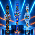 Kids Superhero Print Digital Watch with Transparent Square Case – 3 Colours