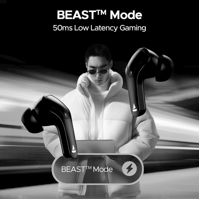 boAt Airdopes 311 Pro w/ 50 HRS Playback, ASAP Charge & Dual Mics ENx Technology Bluetooth Headset (Active Black, True Wireless)