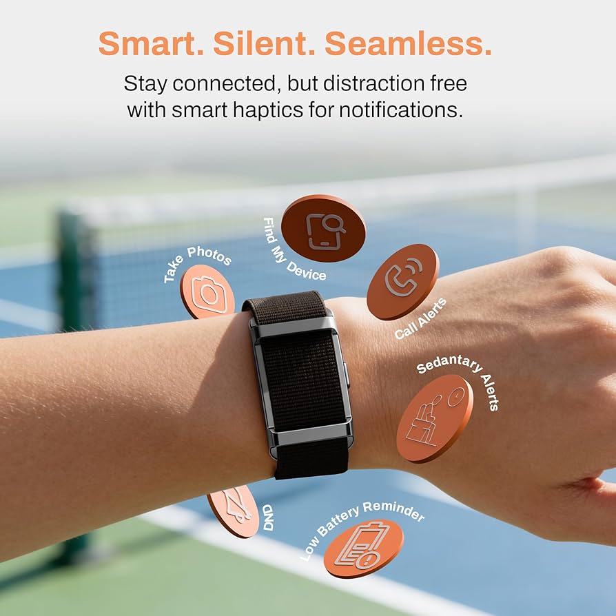 Pebble Newly Launched Qore 2 Premium Metal Fitness Band | 45 Days Battery Life, Heart Rate, SpO2, HRV & Body Temp Monitor, Sleep Tracker, AI Health Analysis, Smart Notifications (Cosmic Black)