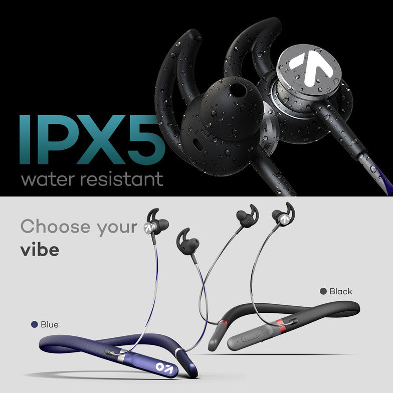GOBOULT Fcharge with 40H Battery, ENC Mic, Fast Charging, Fast Pairing Bluetooth Headset (Blue, In the Ear)