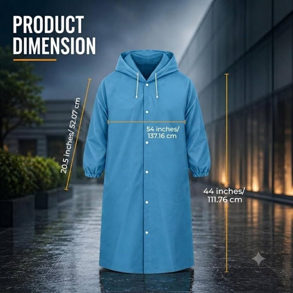 Premium Waterproof Hooded Poncho Raincoat for Men & Women