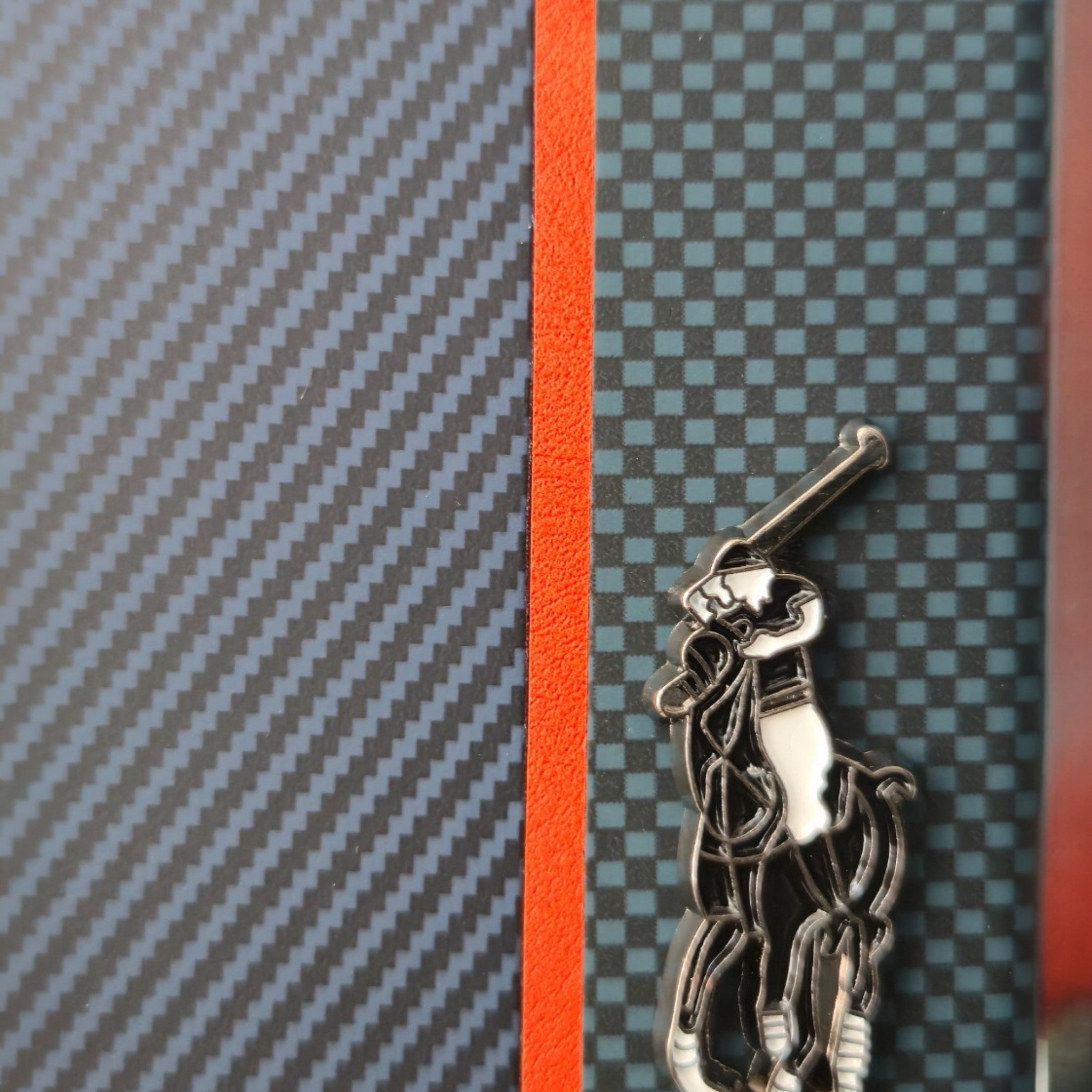 Premium Carbon Fiber Leather Texture Case  with Metal Polo Logo