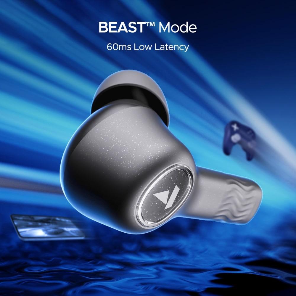 boAt Nirvana Iris Truly Wireless Earbuds, Up to 32 dB Active Noise Cancellation,120 Hrs Playback,Crystal Bionic Sound Powered by HiFi,Beast Mode,ENx Tech,Hearables App (Crystal Black)
