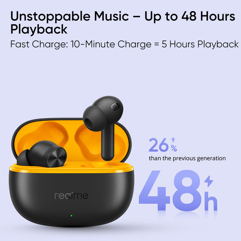 realme Buds T200 Lite Bluetooth in Ear Earbuds,4 Mic, AI ENC for Calls