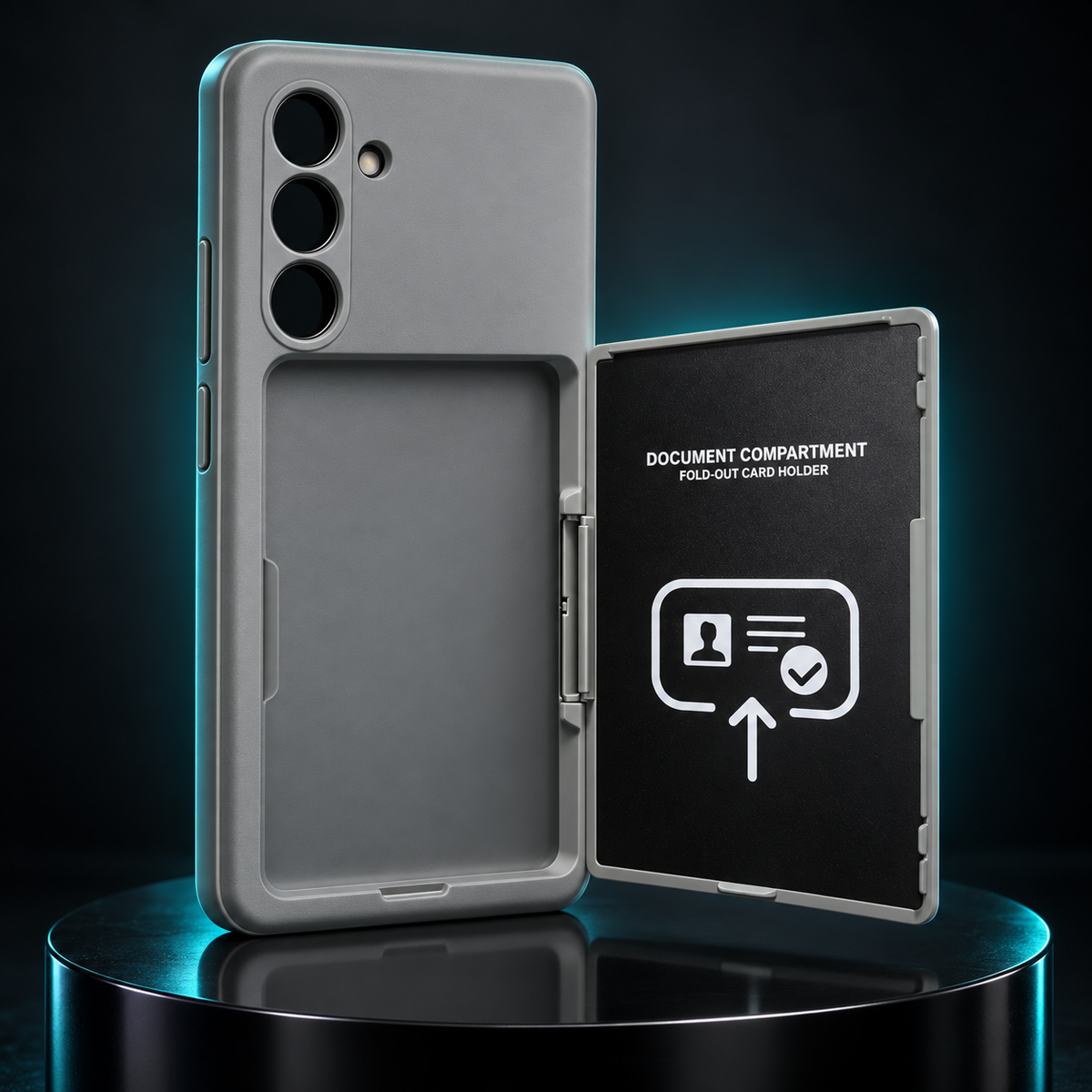 Samsung Galaxy Z Fold8 Ultra Full-Cover Case with Crystal Front & Card Holder