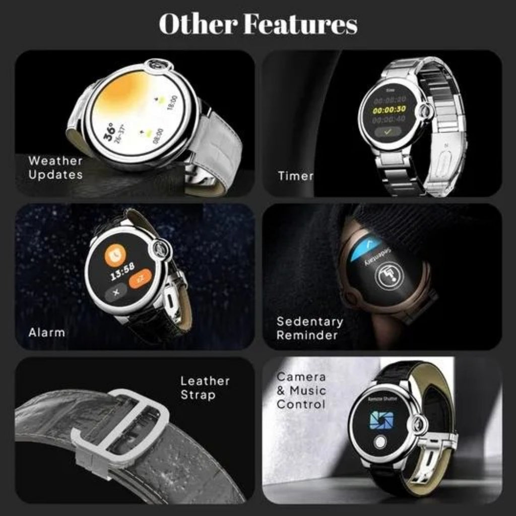 Fire-Boltt Topaz 3.30 cm (1.3 Inch) Round Luxury Smartwatch with Bluetooth Calling, Voice Assistant, Multiple Sports Modes, 360 Health Tracking