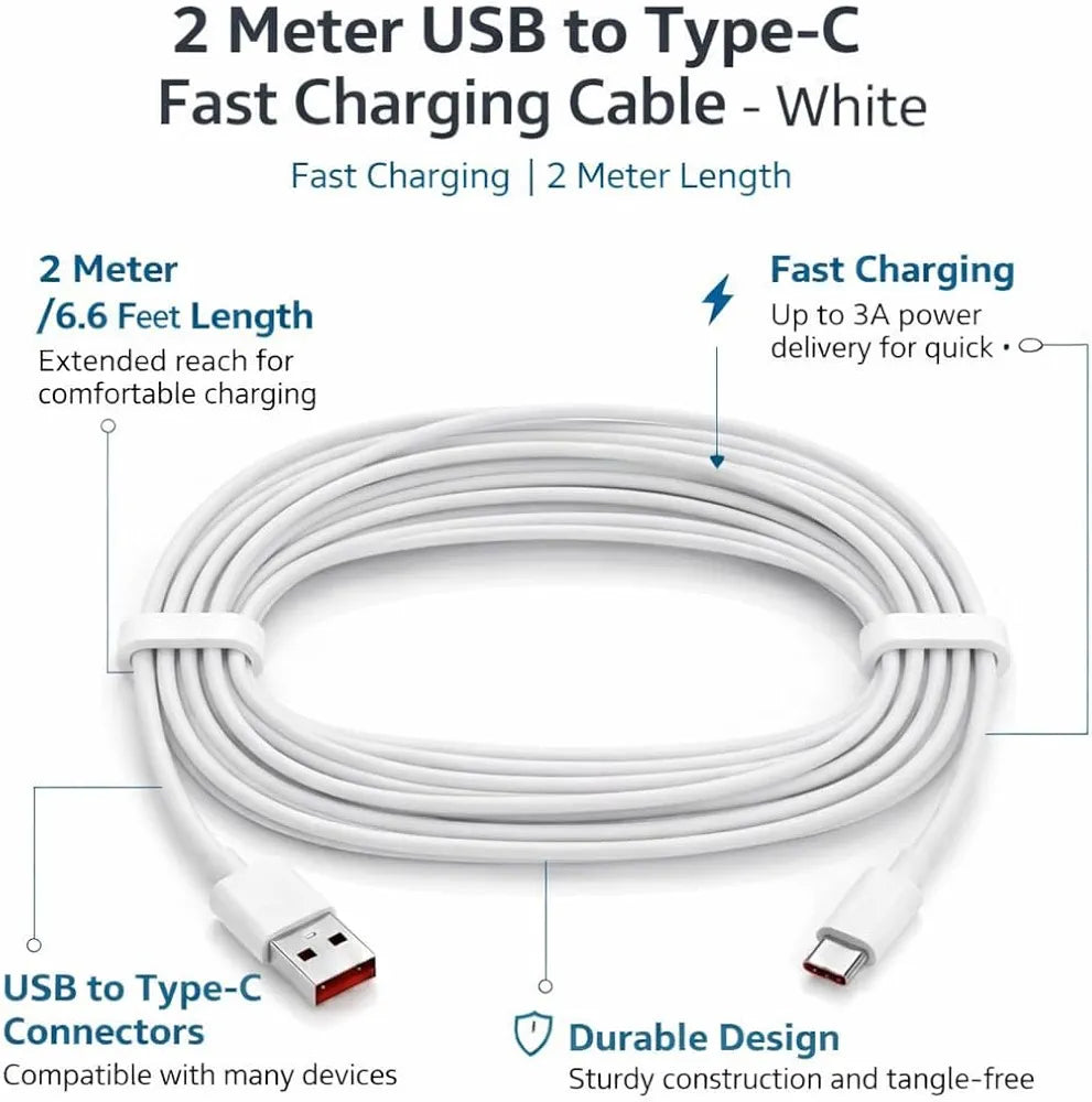 2 Meter USB to Type-C Fast Charging Cable