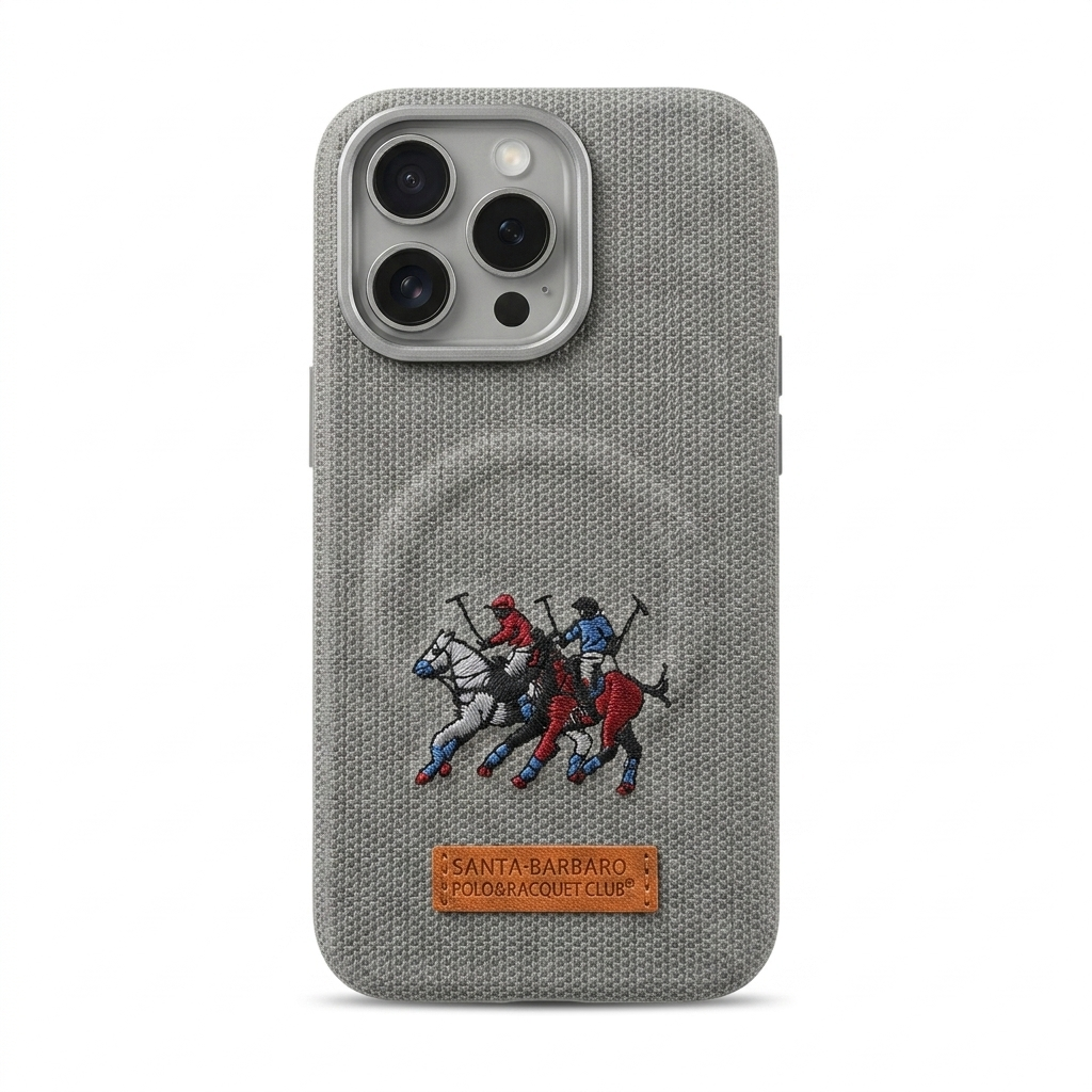 Santa Barbaro Polo & Racquet Club Premium Embroidered Fabric Texture Case
