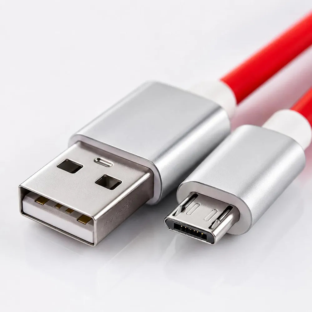 Micro USB Cable Type-B Connector 3.5A Fast Charging 2 Meter Red