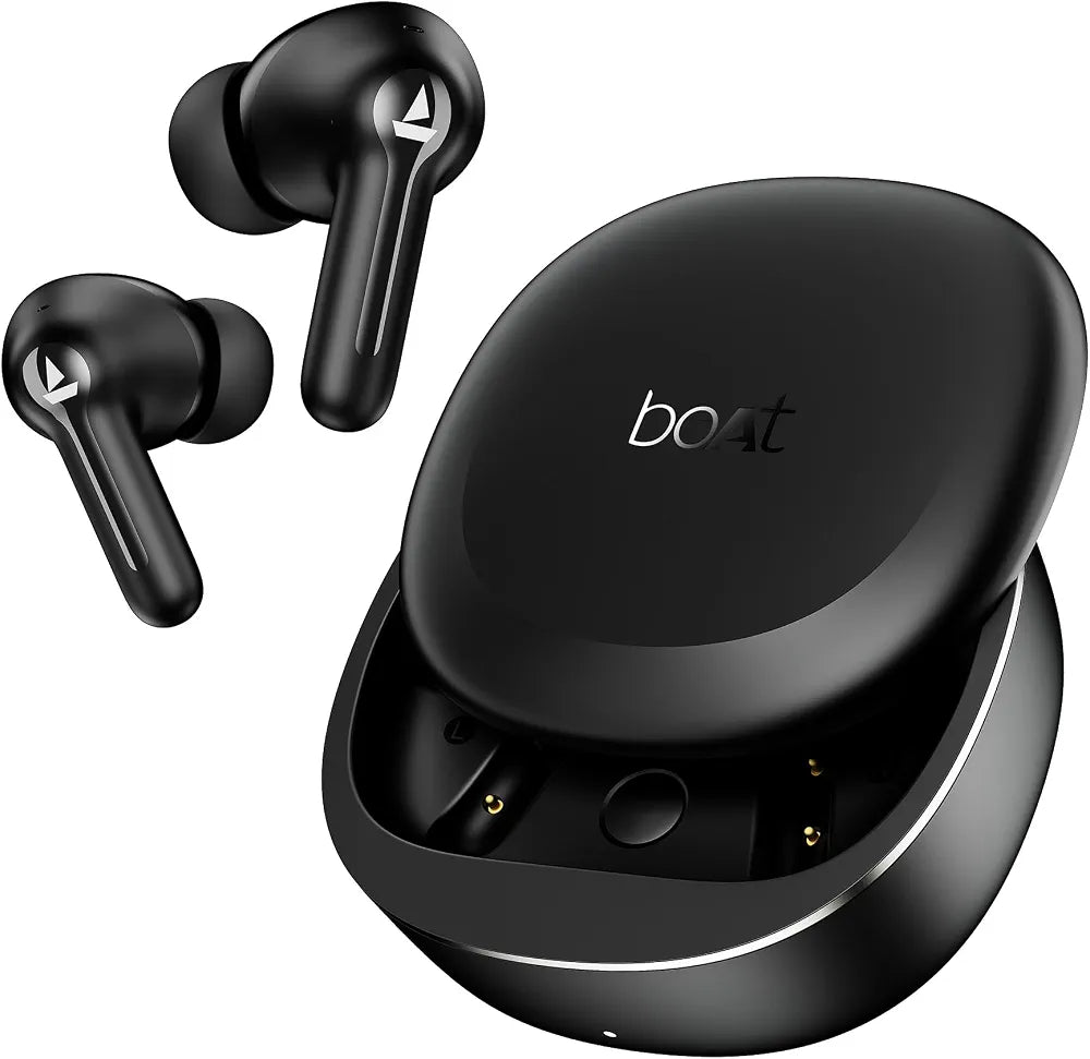 boAt Airdopes Prime 413, 4Mics ENx, 50hrs Battery, Multipoint, App Support, BT v6.0, 12mm Drivers, ASAP Charge, Bluetooth Earbuds, TWS Ear Buds Wireless Earphones with mic (Active Black)