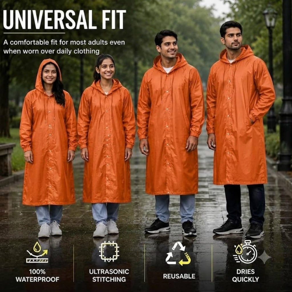 Premium Waterproof Hooded Poncho Raincoat for Men & Women