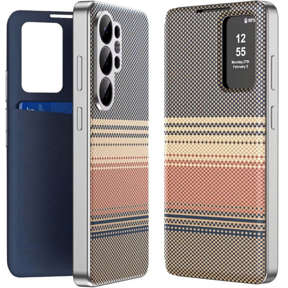 Smart View Flip Wallet Cover for Samsung Galaxy S25 Ultra & S26 Ultra