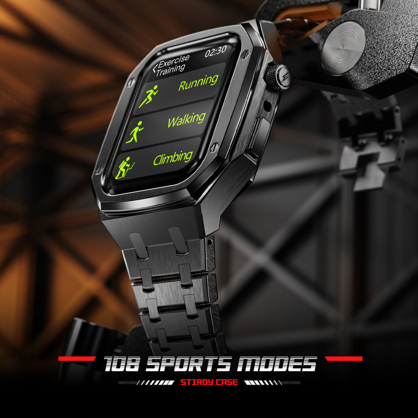 Fire-Boltt Stainless Steel, 49.5mm (1.95) Display, BT Calling Detachable Case Smartwatch (Black Strap, Free Size)