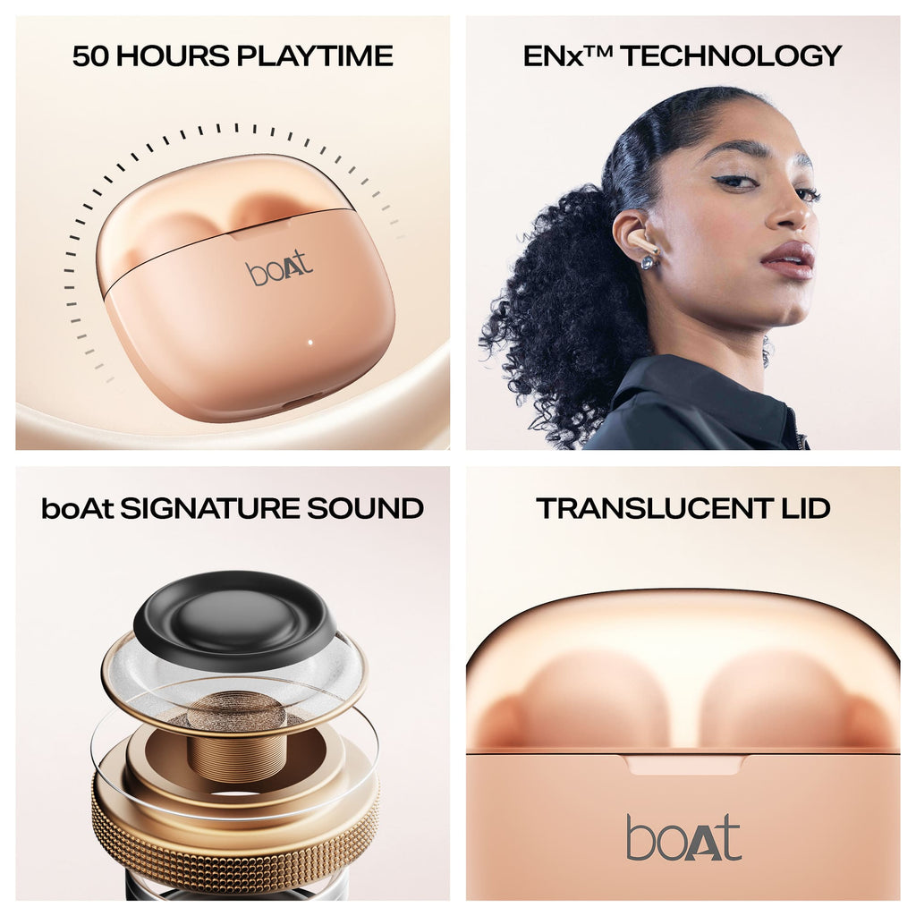 boAt Airdopes 212 True Wireless Earbuds – 50H Playback, ENx™ Dual Mics, 45ms BEAST™ Mode, 10mm Drivers, Bluetooth 5.4