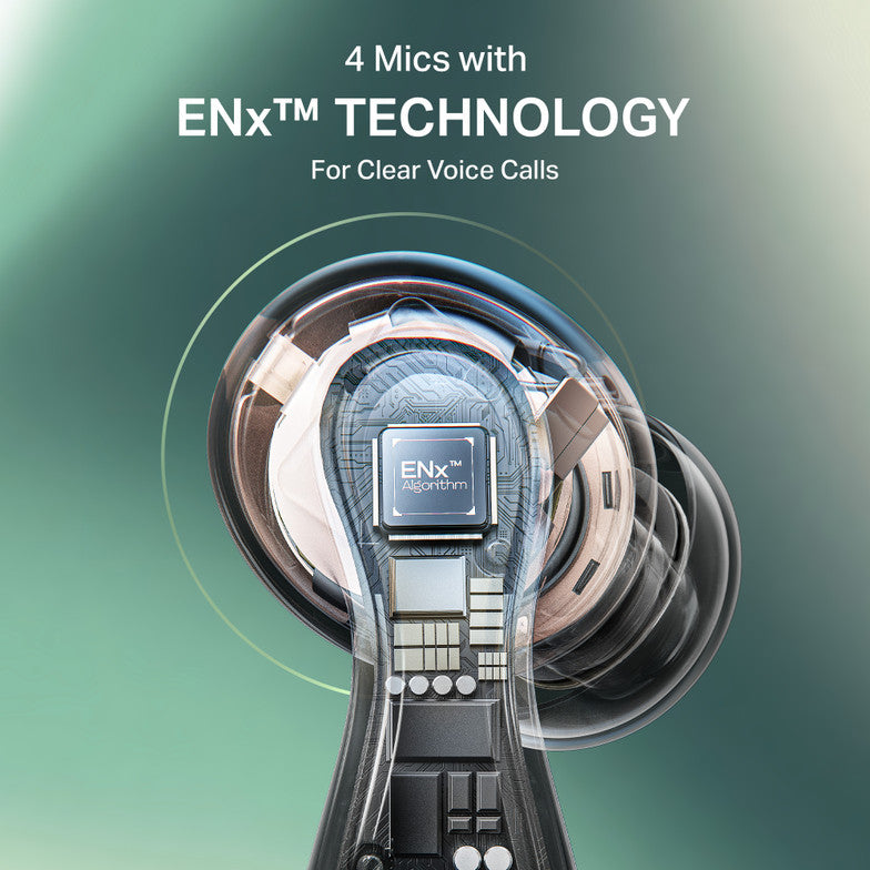 boAt Airdopes 313, Glide Shell, ENx Tech, 75H Battery, Stream Ad Free Music via App Bluetooth Headset (Carbon Black, True Wireless)