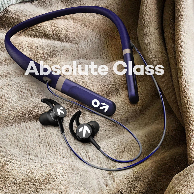 GOBOULT Fcharge with 40H Battery, ENC Mic, Fast Charging, Fast Pairing Bluetooth Headset (Blue, In the Ear)