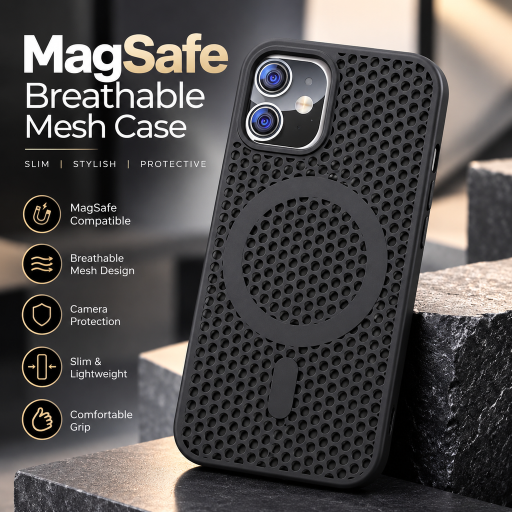 MagSafe Breathable Mesh Case for iPhone – Slim Protective Cover