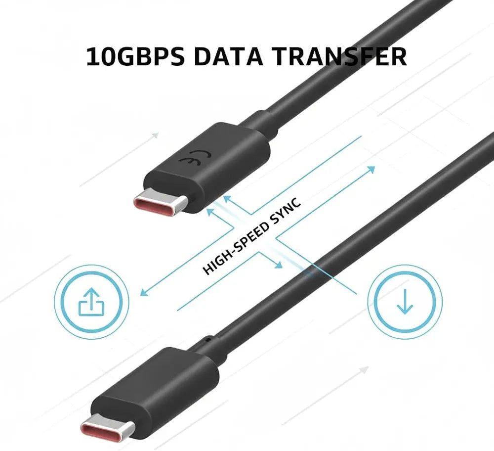 Fast Charging USB-C to USB-C Cable - 1 Meter Black