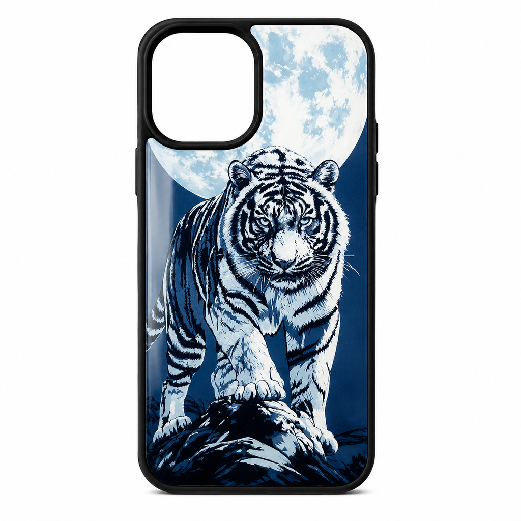 White Tiger Moon Premium Glossy Case