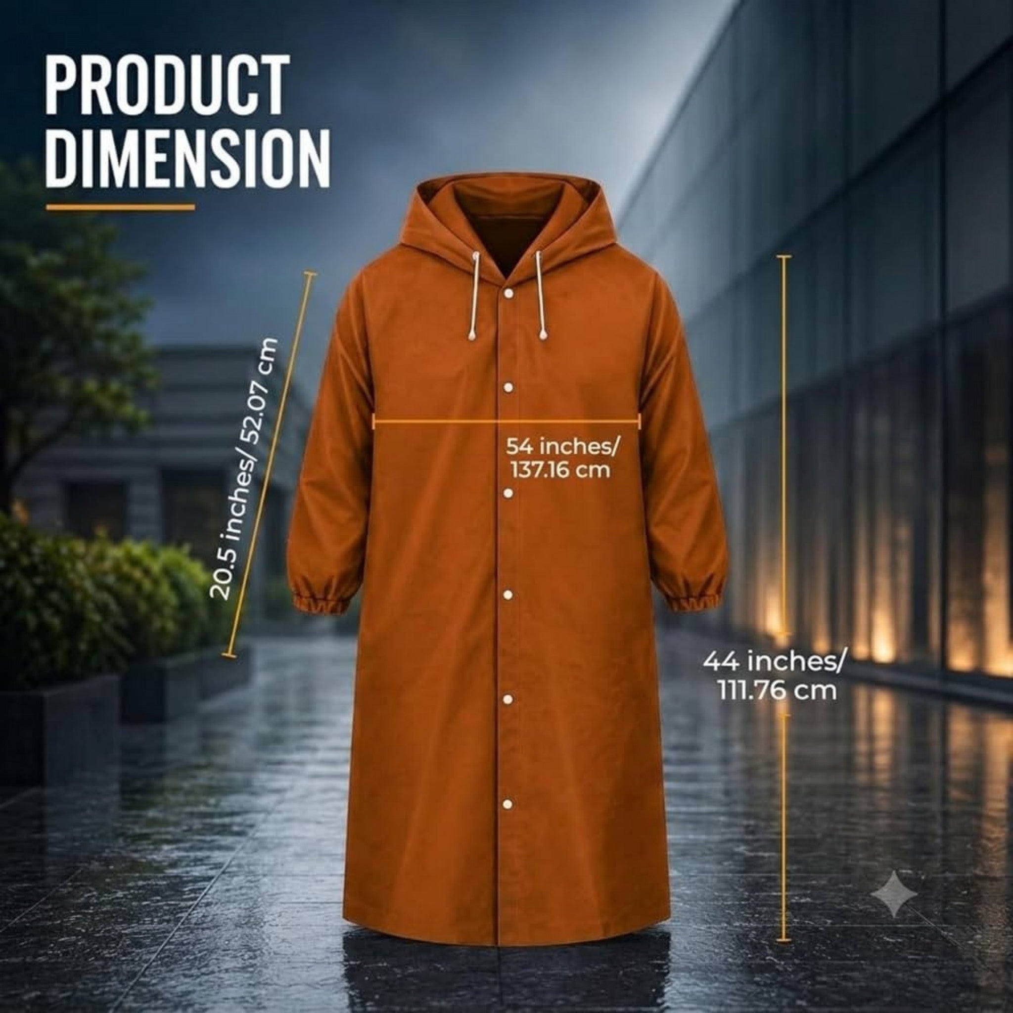 Premium Waterproof Hooded Poncho Raincoat for Men & Women