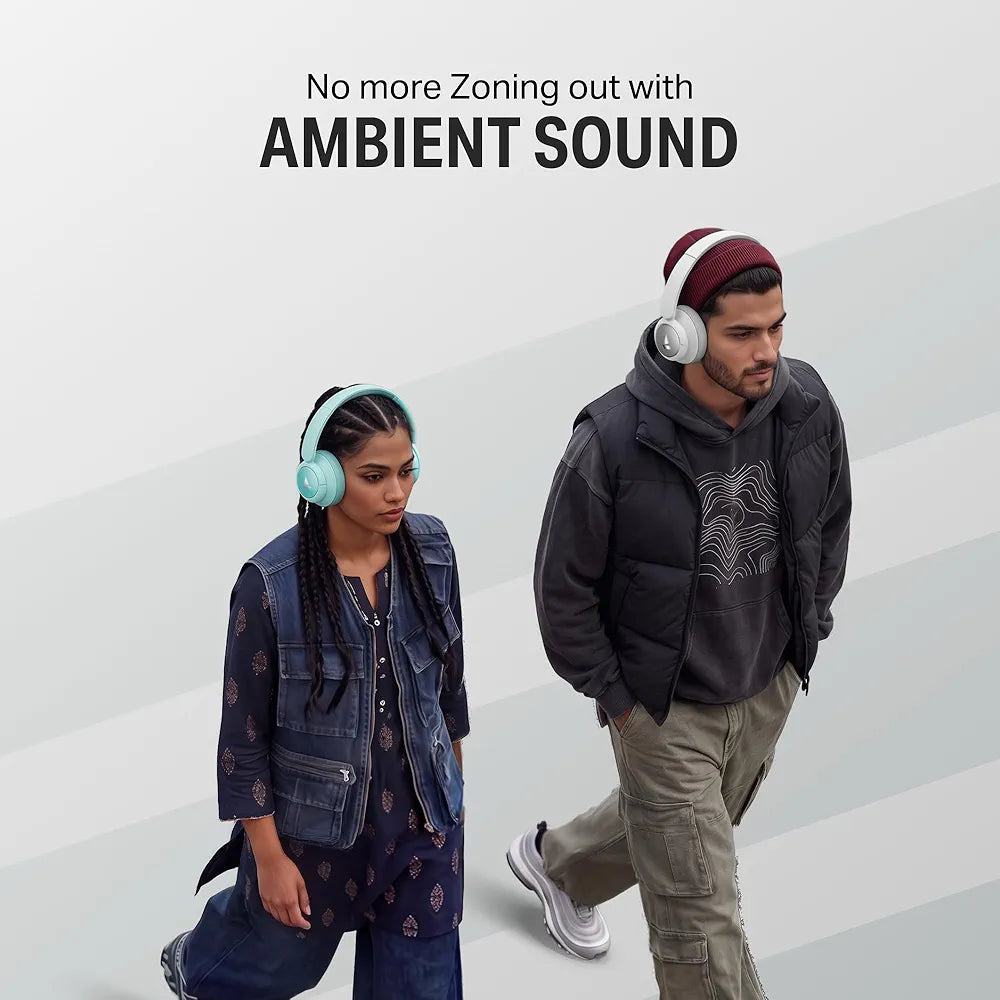boAt 2026 Launch Rockerz Plus 450 ANC w/ 40dB Hybrid ANC, Spatial Audio, 80H Battery, ENx™ Tech, (~40ms) Beast™ Mode, Voice Assistant, ASAP™ Charge, BTv6.0, Wireless Headphones with Mic (White Sabre)