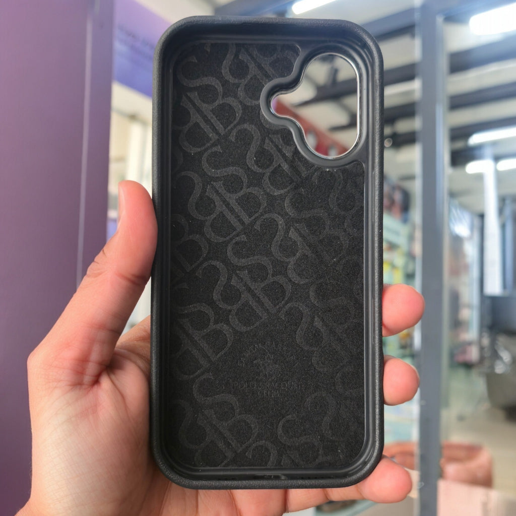Premium Carbon Fiber Leather Texture Case  with Metal Polo Logo