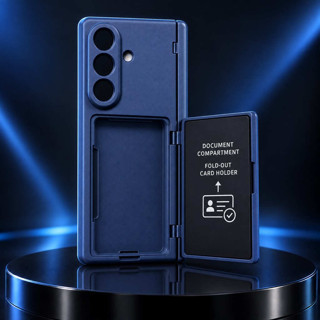 Samsung Galaxy Z Fold8 Ultra Full-Cover Case with Crystal Front & Card Holder