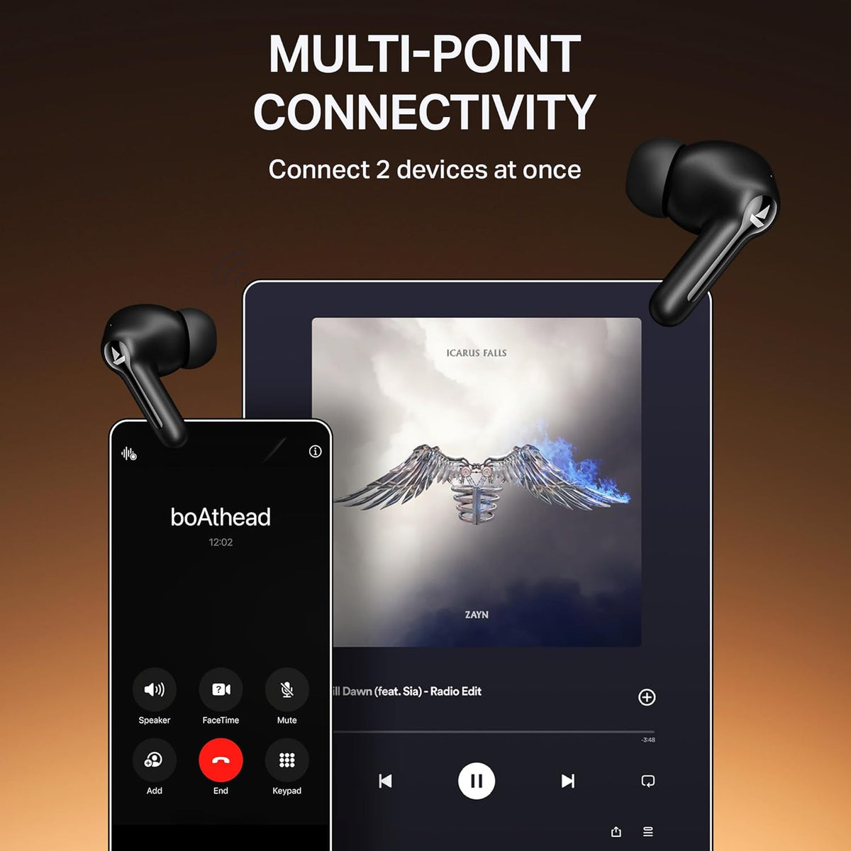 boAt Airdopes Prime 413, 4Mics ENx, 50hrs Battery, Multipoint, App Support, BT v6.0, 12mm Drivers, ASAP Charge, Bluetooth Earbuds, TWS Ear Buds Wireless Earphones with mic (Active Black)