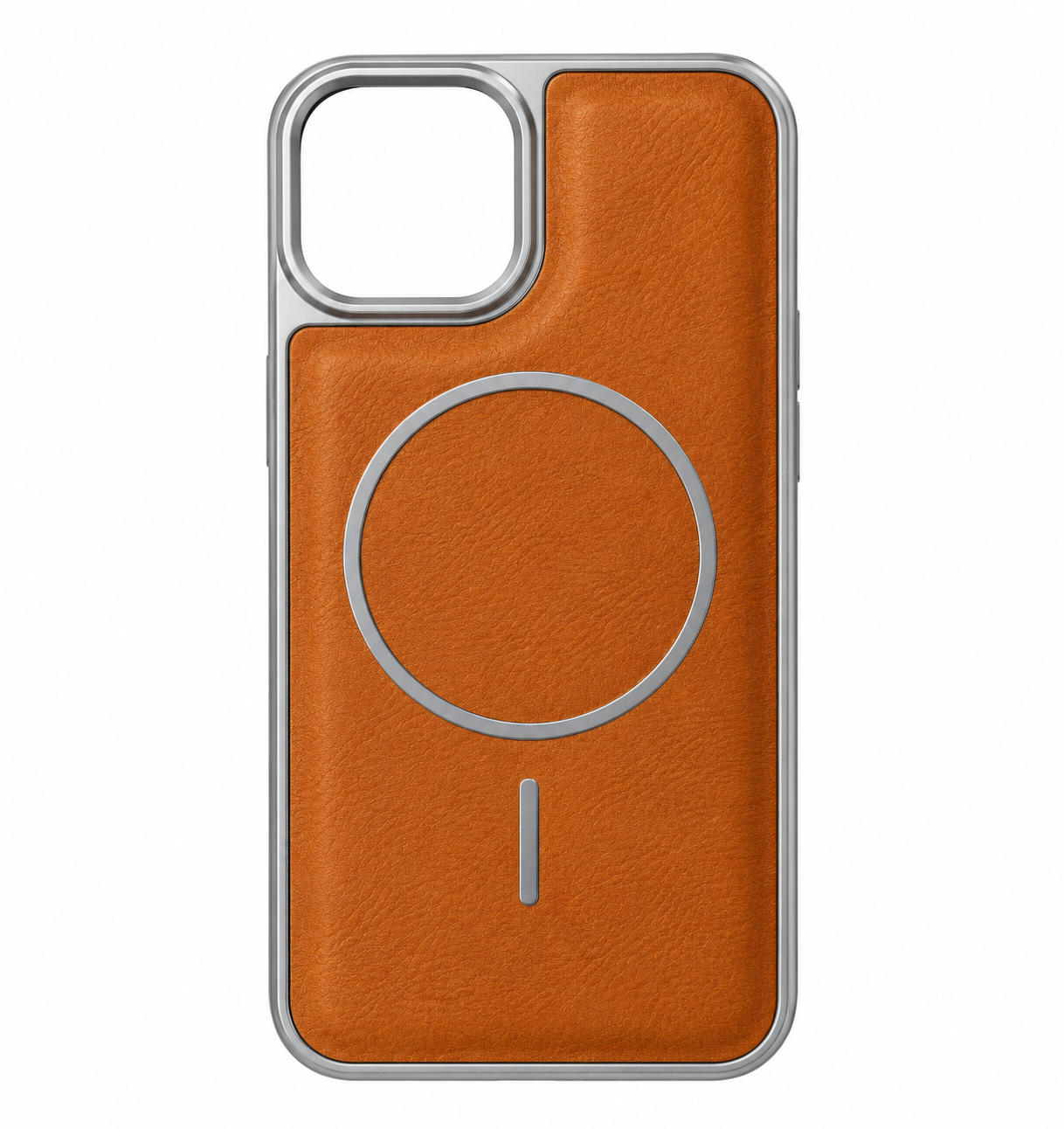 Premium Leather Finish MagSafe Case with Soft Sides & Hard Back – Brown