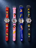 Kids Cartoon Print Analog Watch with Colourful Strap – 4 Colours