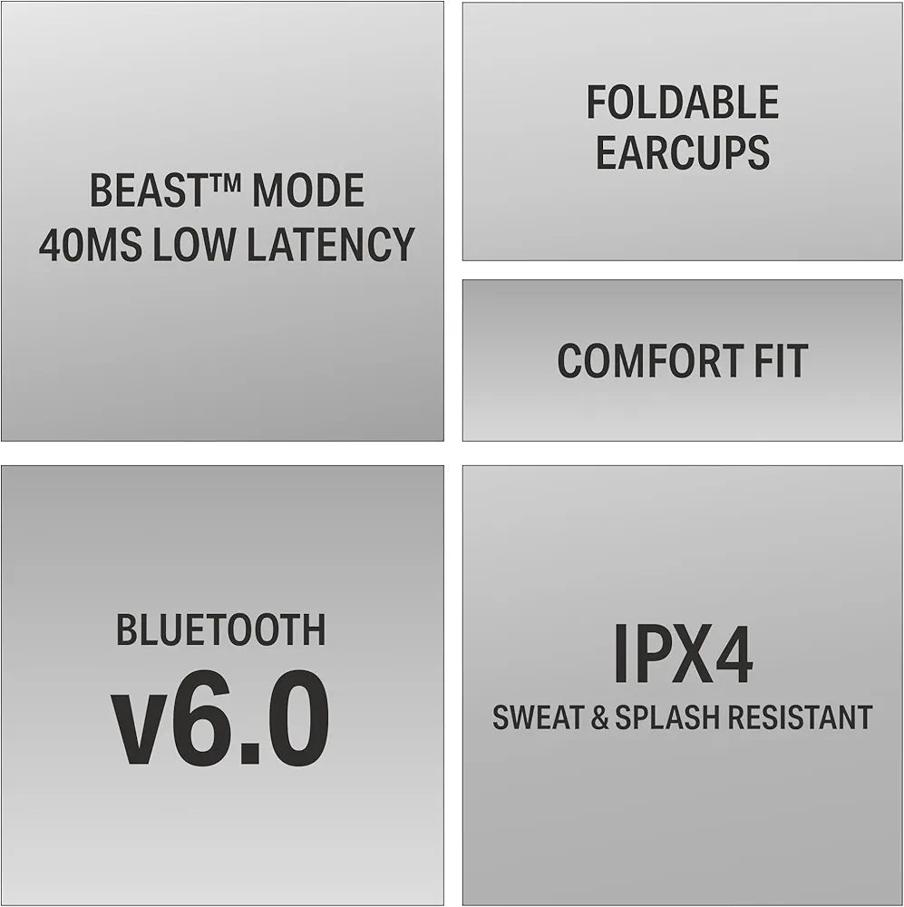 boAt 2026 Launch Rockerz Plus 450 ANC w/ 40dB Hybrid ANC, Spatial Audio, 80H Battery, ENx™ Tech, (~40ms) Beast™ Mode, Voice Assistant, ASAP™ Charge, BTv6.0, Wireless Headphones with Mic (White Sabre)