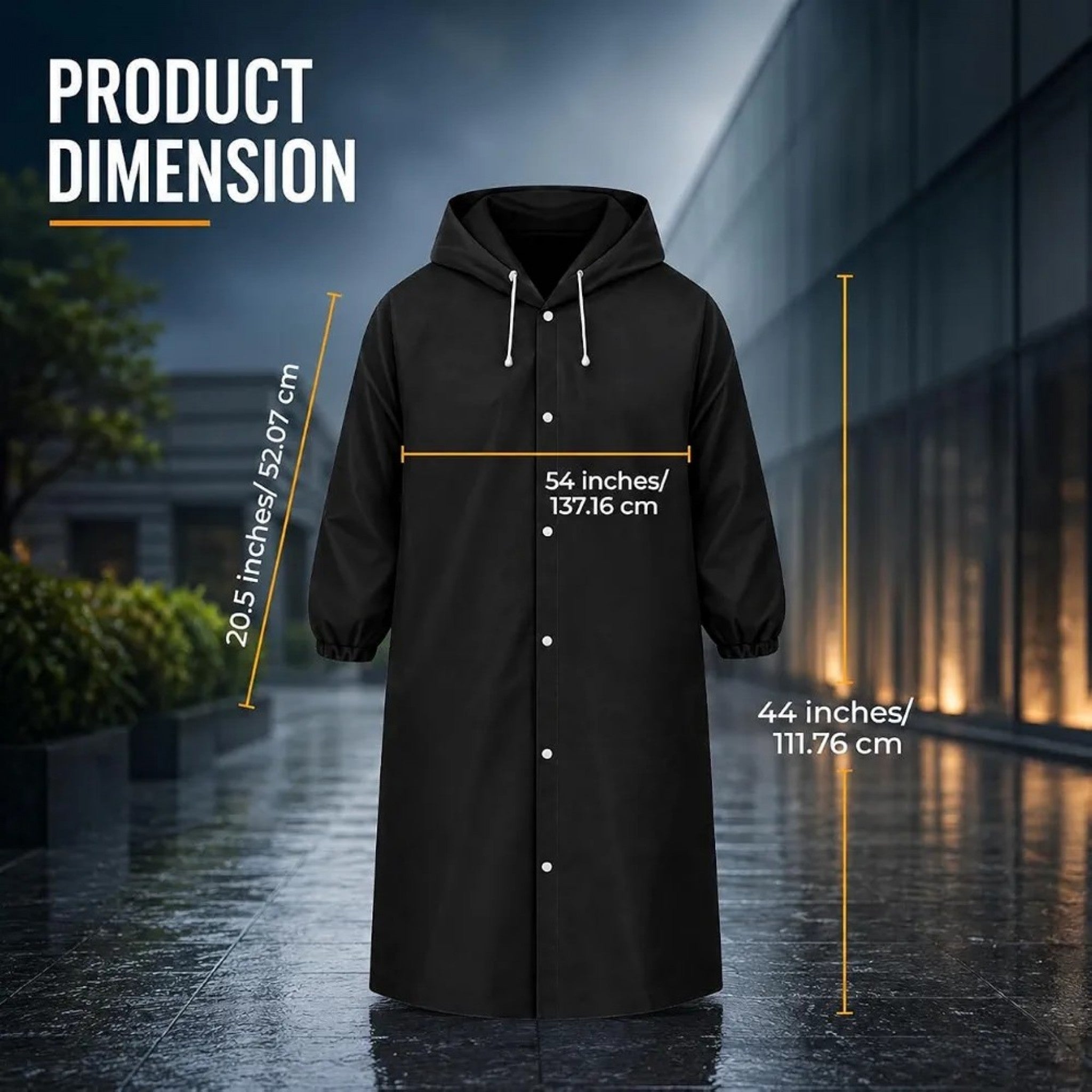 Premium Waterproof Hooded Poncho Raincoat for Men & Women