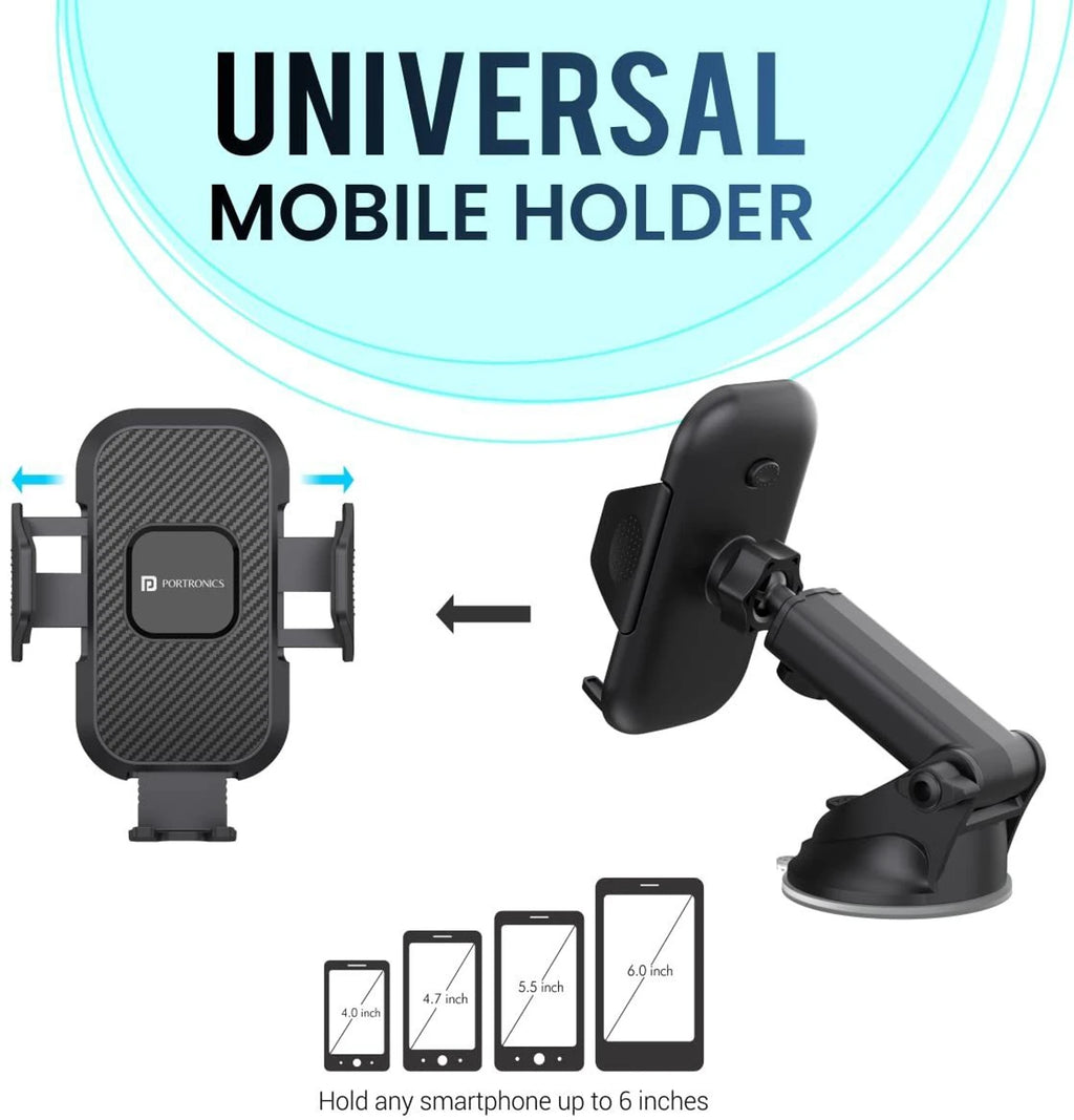 Portronics Clamp M Car with 360 Rotational Mobile Holder