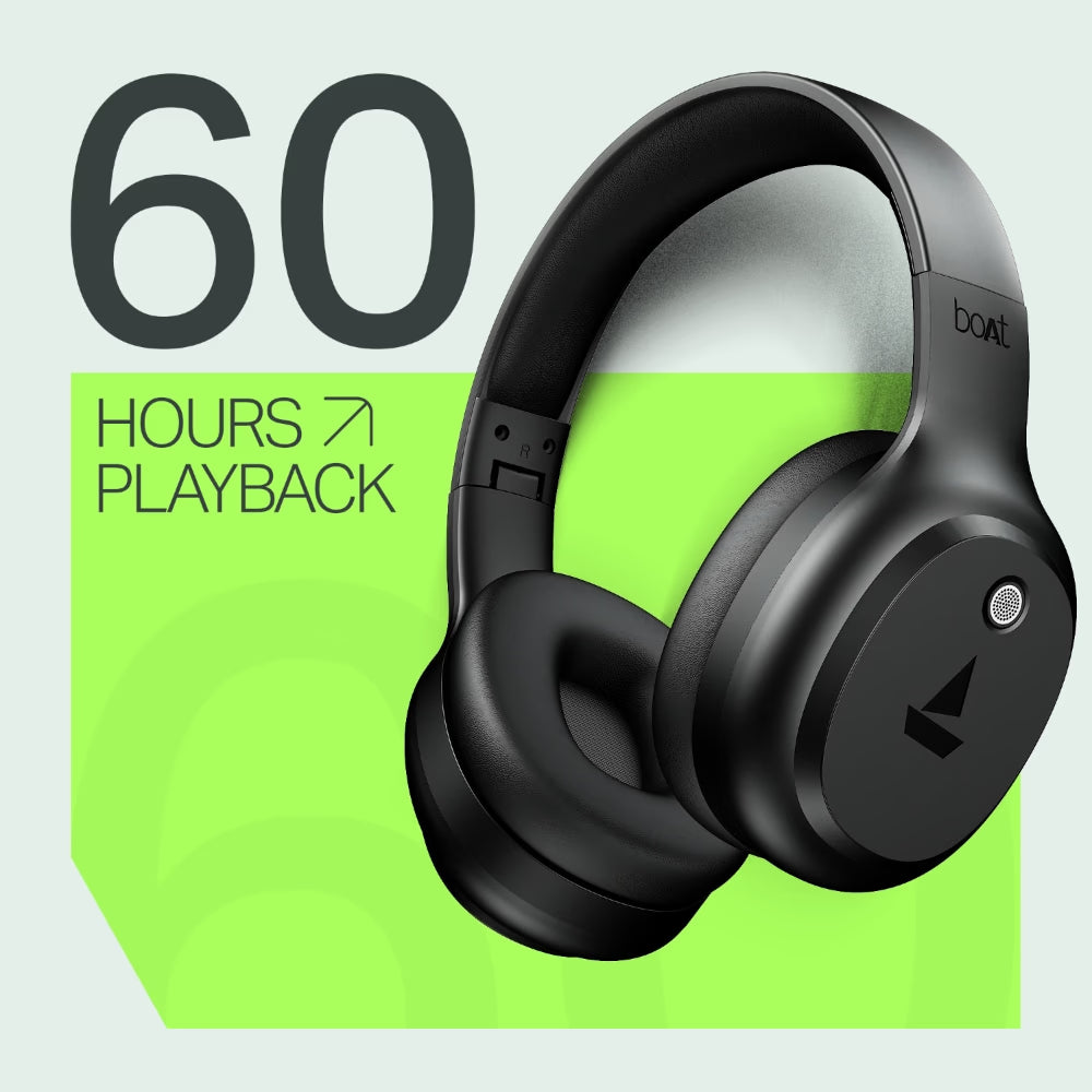Boat Rockerz 421 Black Headphone black sabre